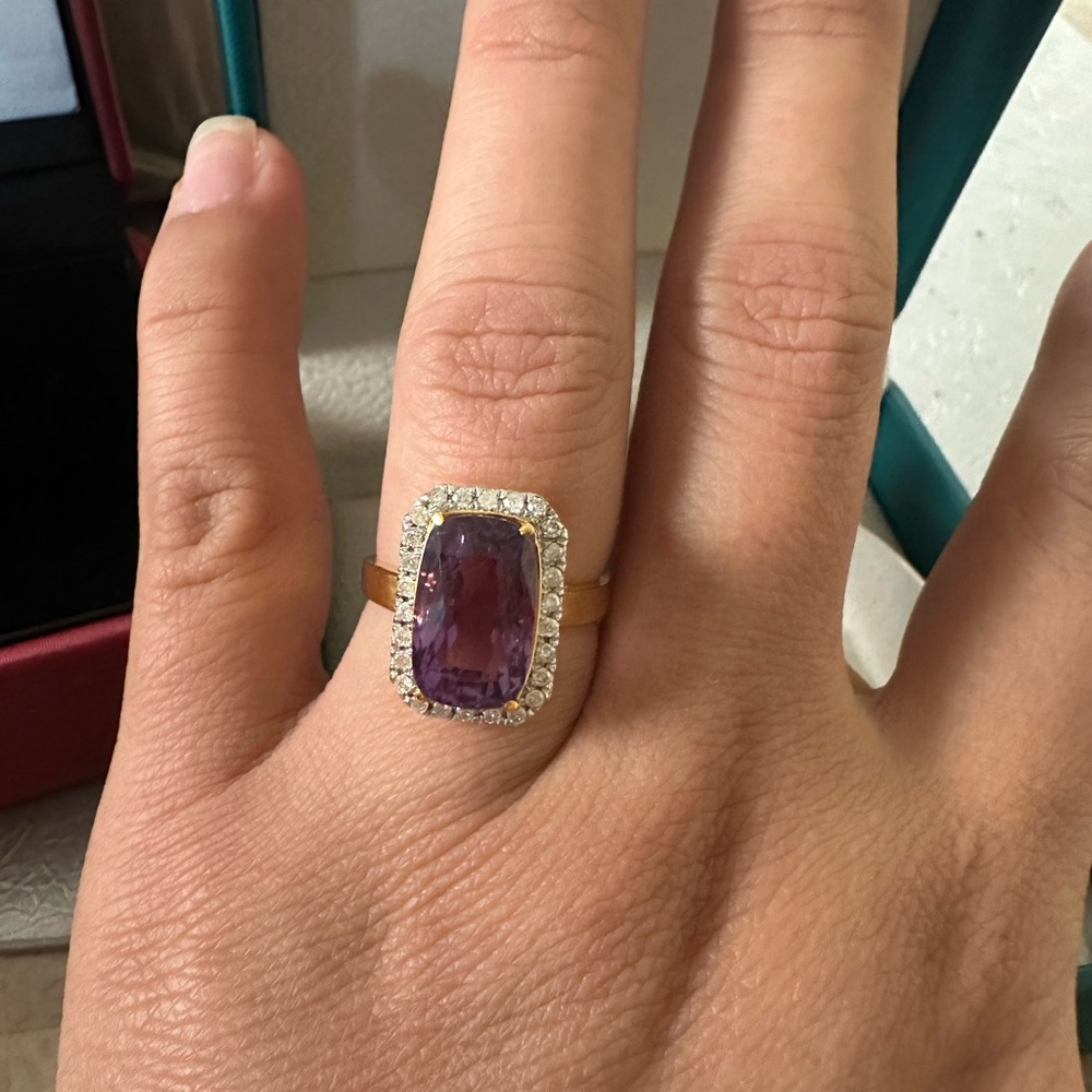 Amethyst gold and diamonds set - Picture 7 of 15